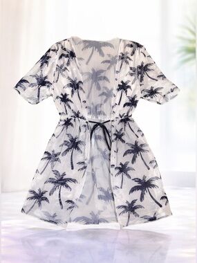 ☀️🌴 Kids Palm Tree Swim Cover-Up Kimono | Size 9Y | NWT